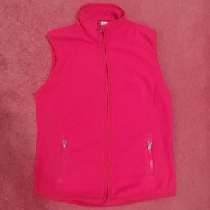 Girl's Red Fleece Vest  Land's End Size L. EUC